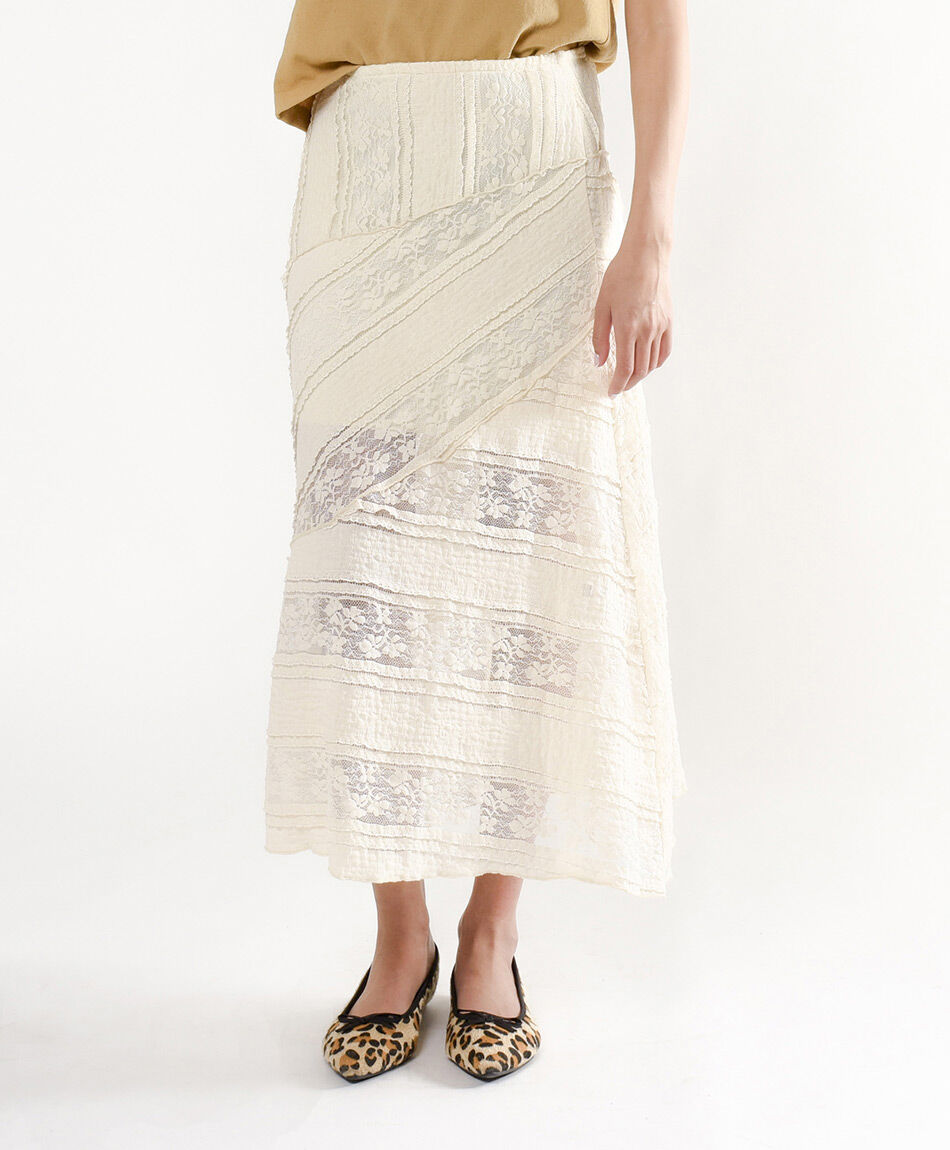 Pollera mujer encajes vuelitos