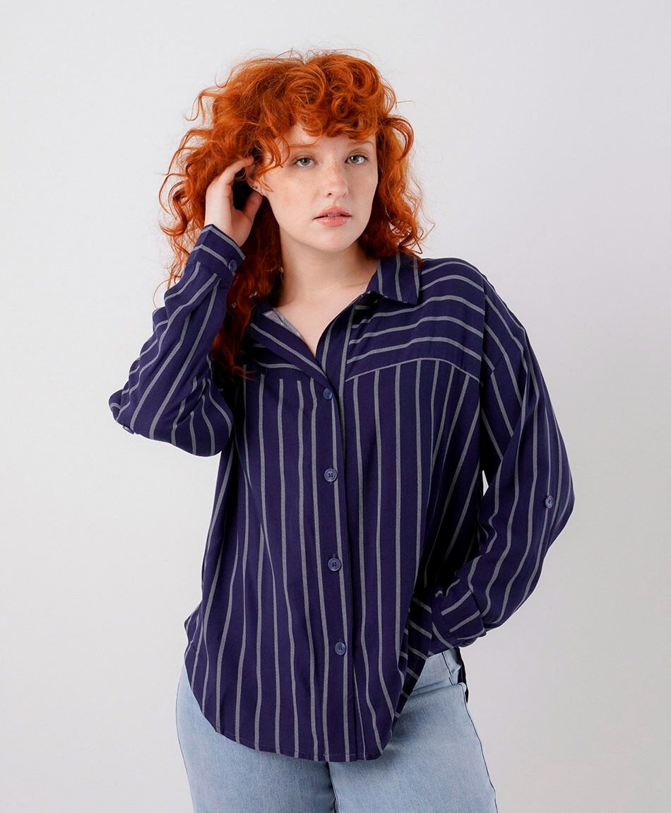 Camisa mujer lineas mix