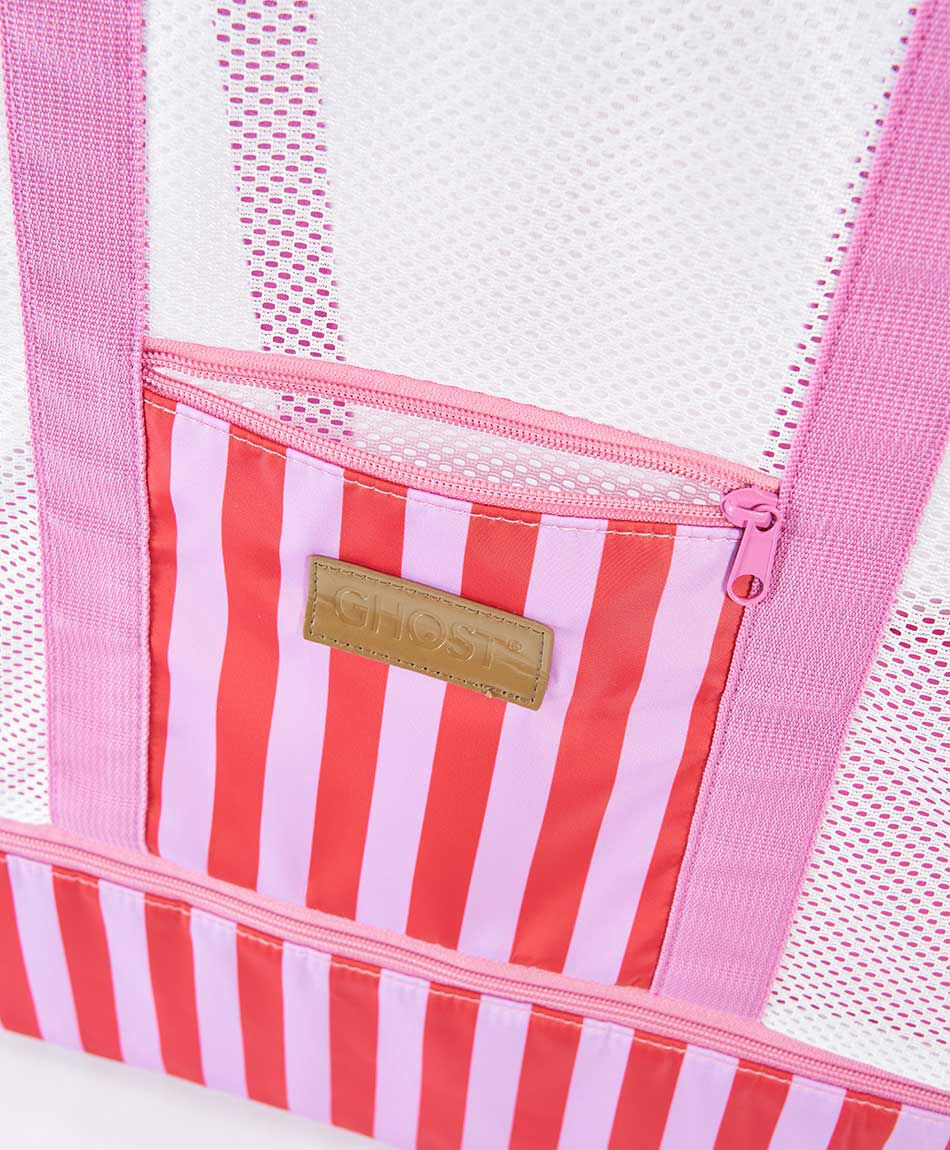 Bolso mujer cooler l&iacute;neas rosado