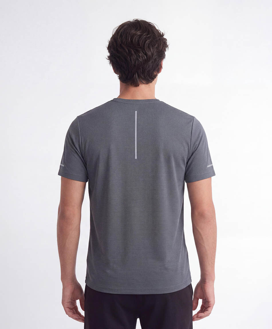 Polera deportiva hombre lisa gris