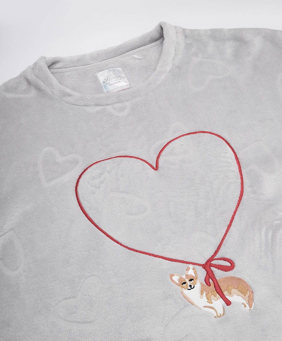 Pijama mujer coral dog and heart