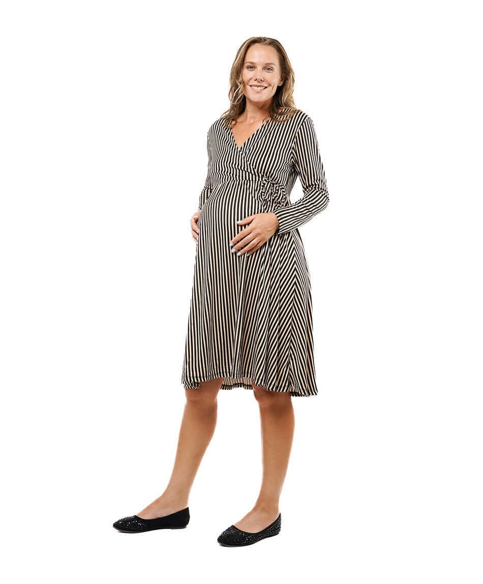 Vestido maternal rayas