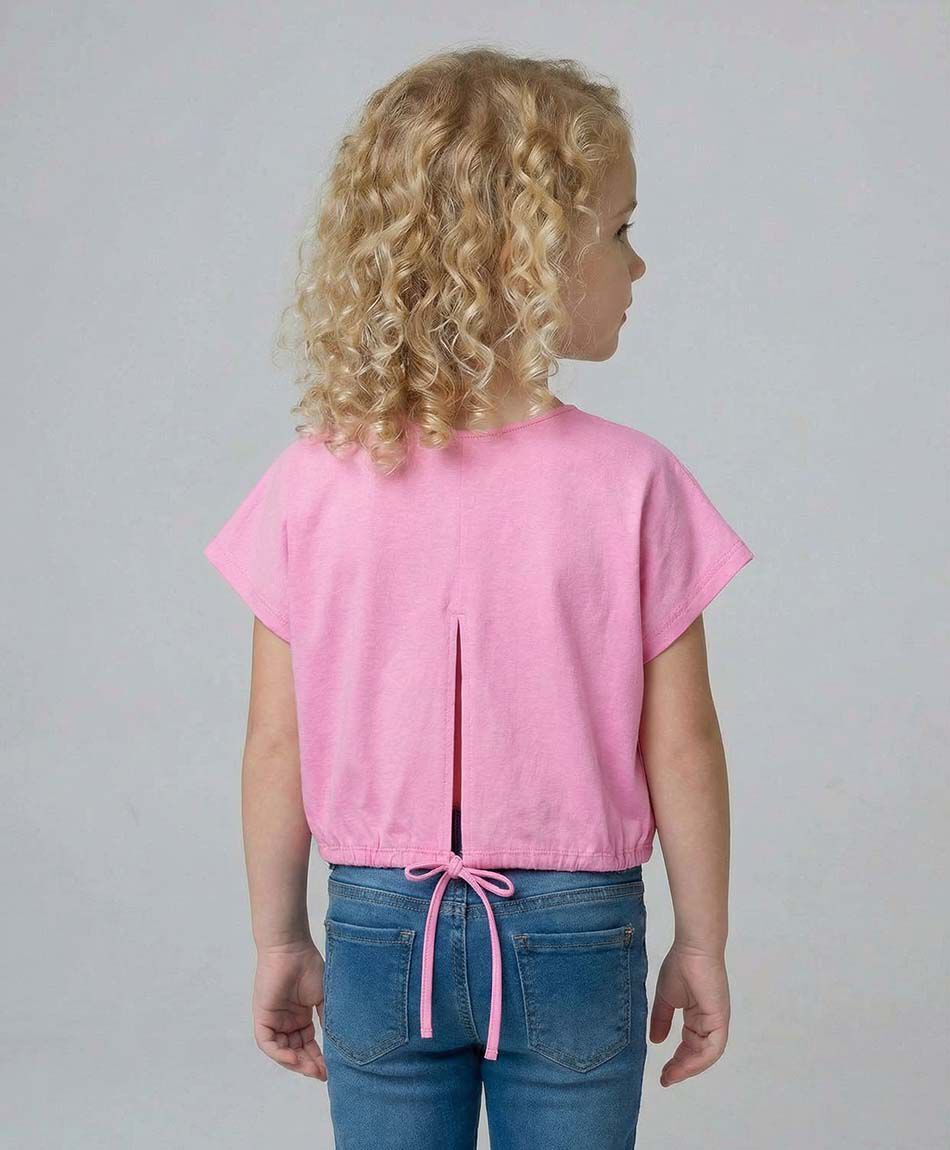 Remera ni&ntilde;a crop lazo