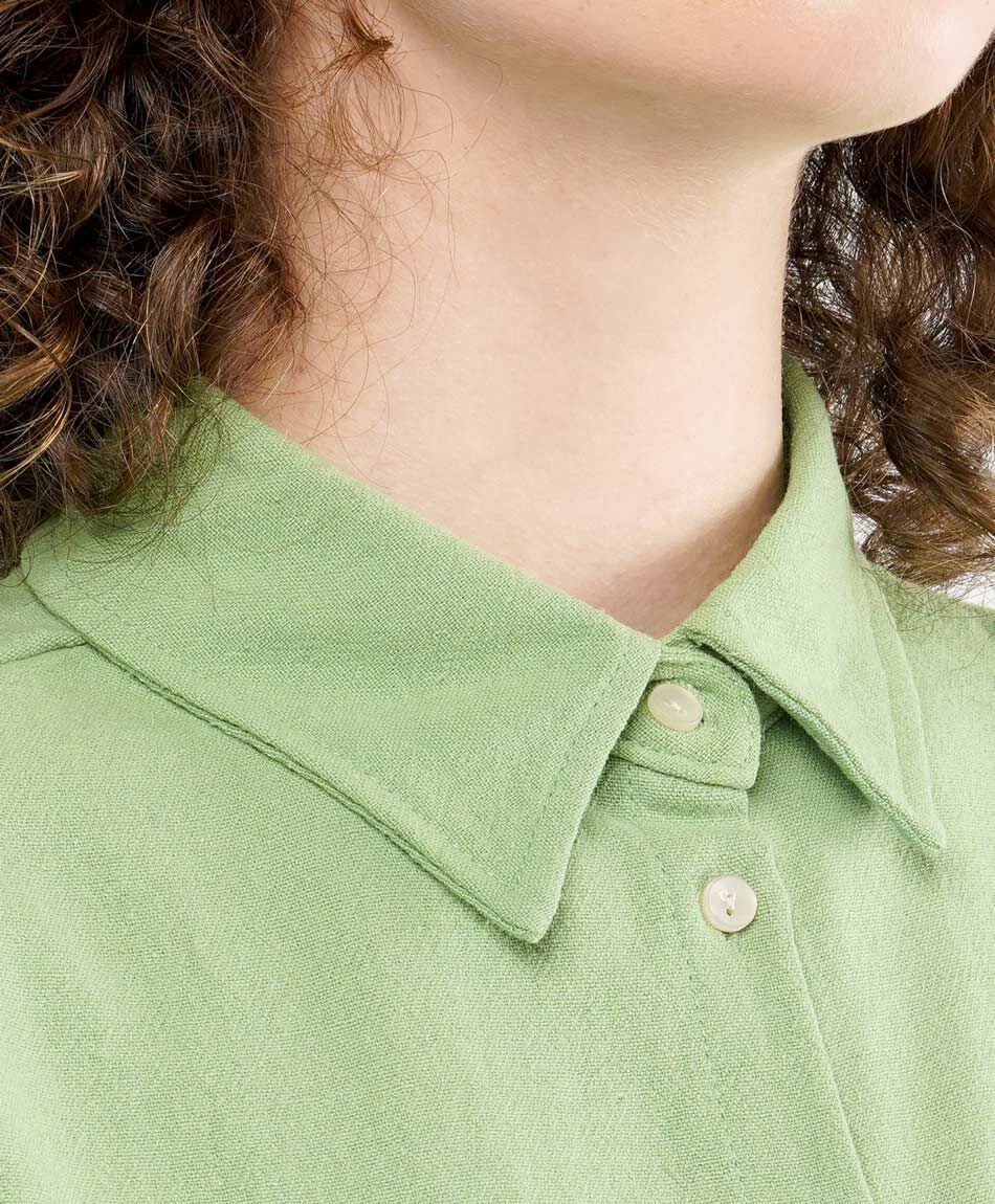 Camisa mujer manga corta verde