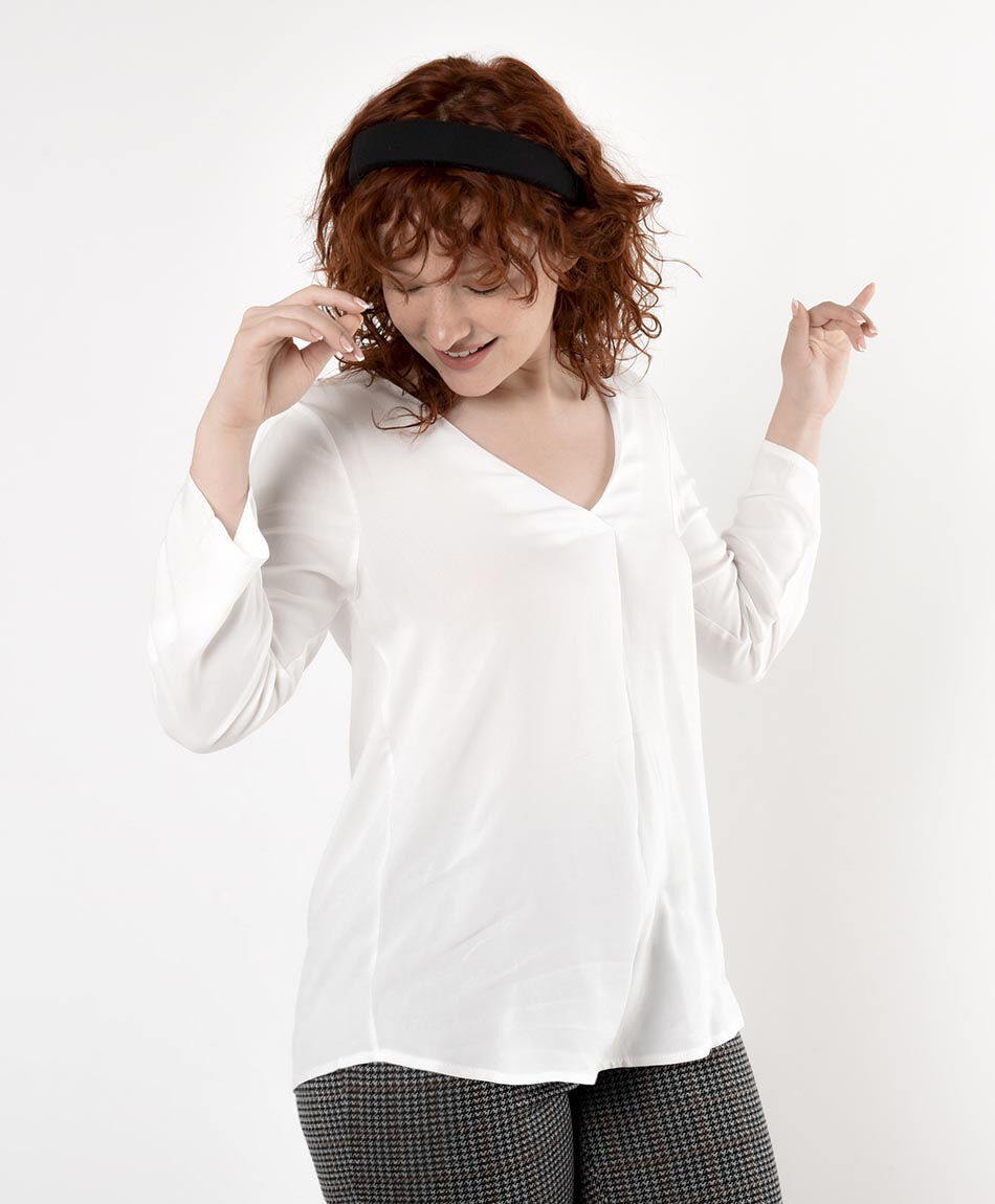 Camisa mujer cuello en v