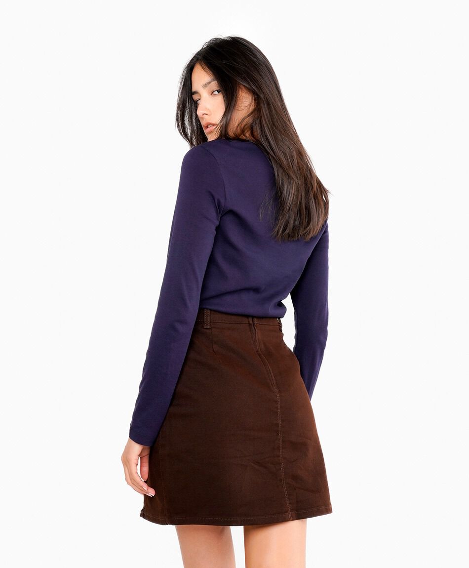 Mini falda mujer denim chocolate