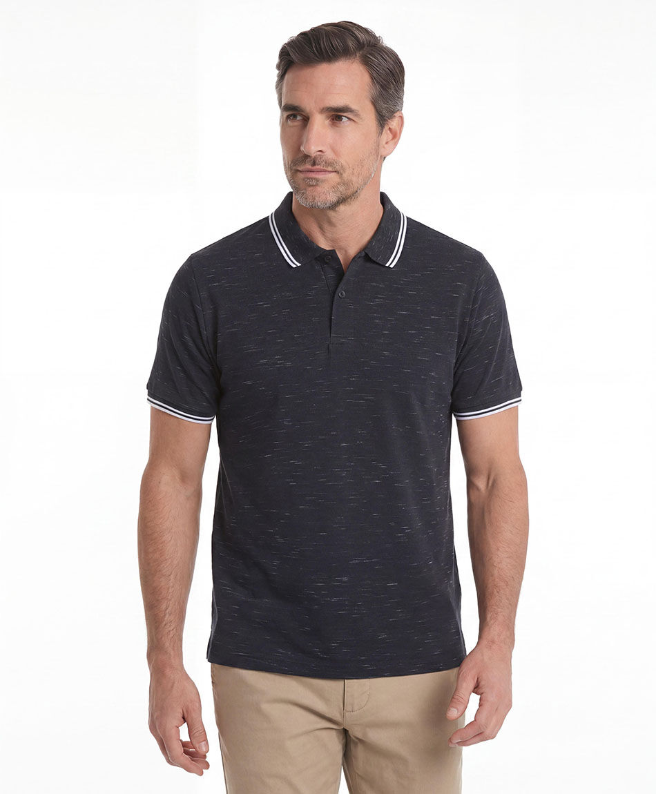 Remera hombre polo jaspeada