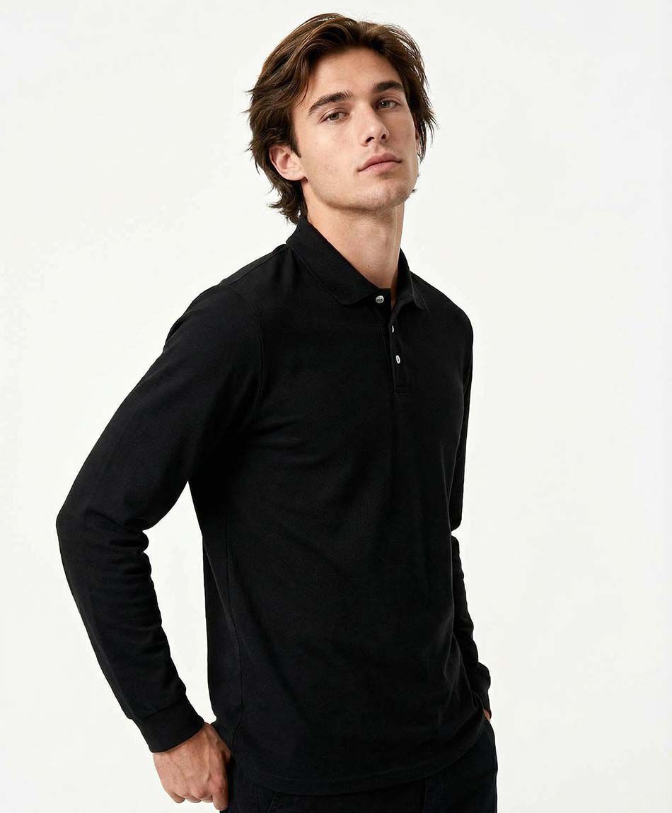 Remera hombre manga larga piqu&eacute;