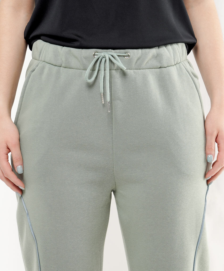 Pantal&oacute;n deportivo mujer verde costuras