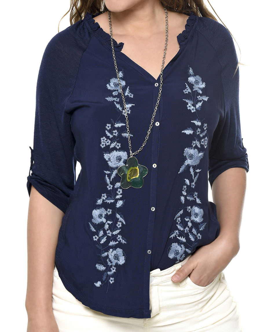 Blusa mixta bordada