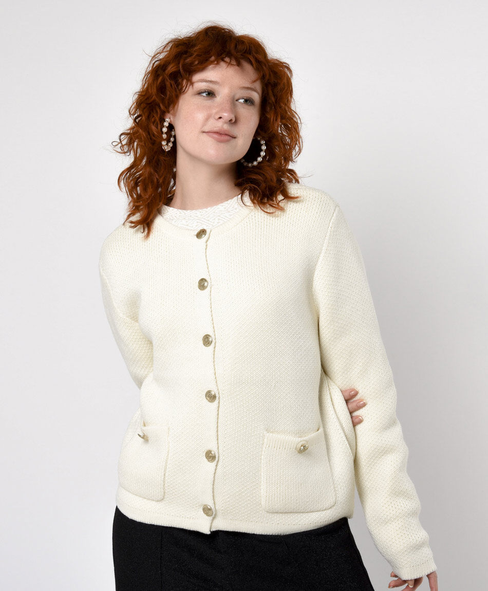 Chaqueta mujer tejida botones
