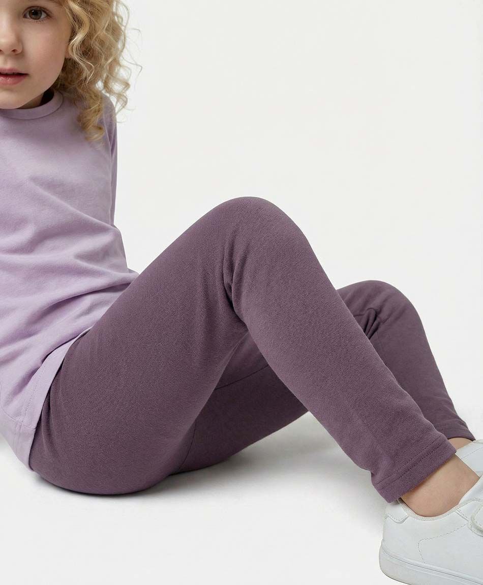 Leggins ni&ntilde;a fur lisa morados