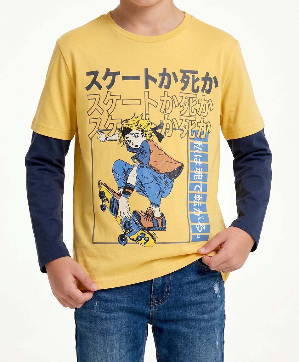 Remera ni&ntilde;o manga larga anime