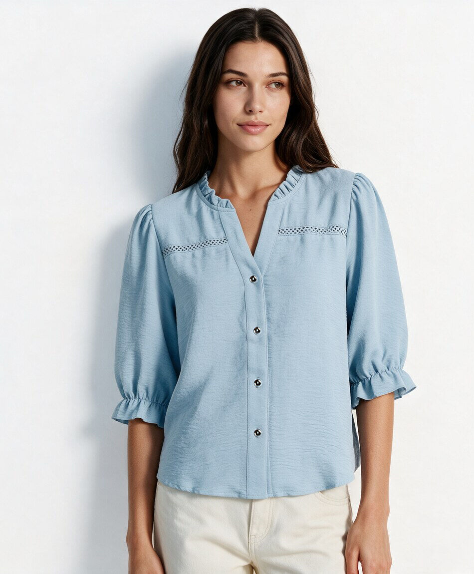 Blusa mujer cuello vuelitos