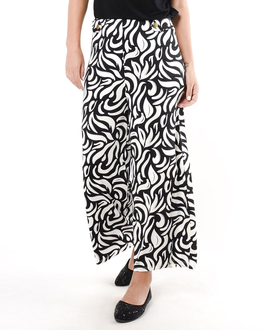 Pantal&oacute;n mujer hojas palazzo