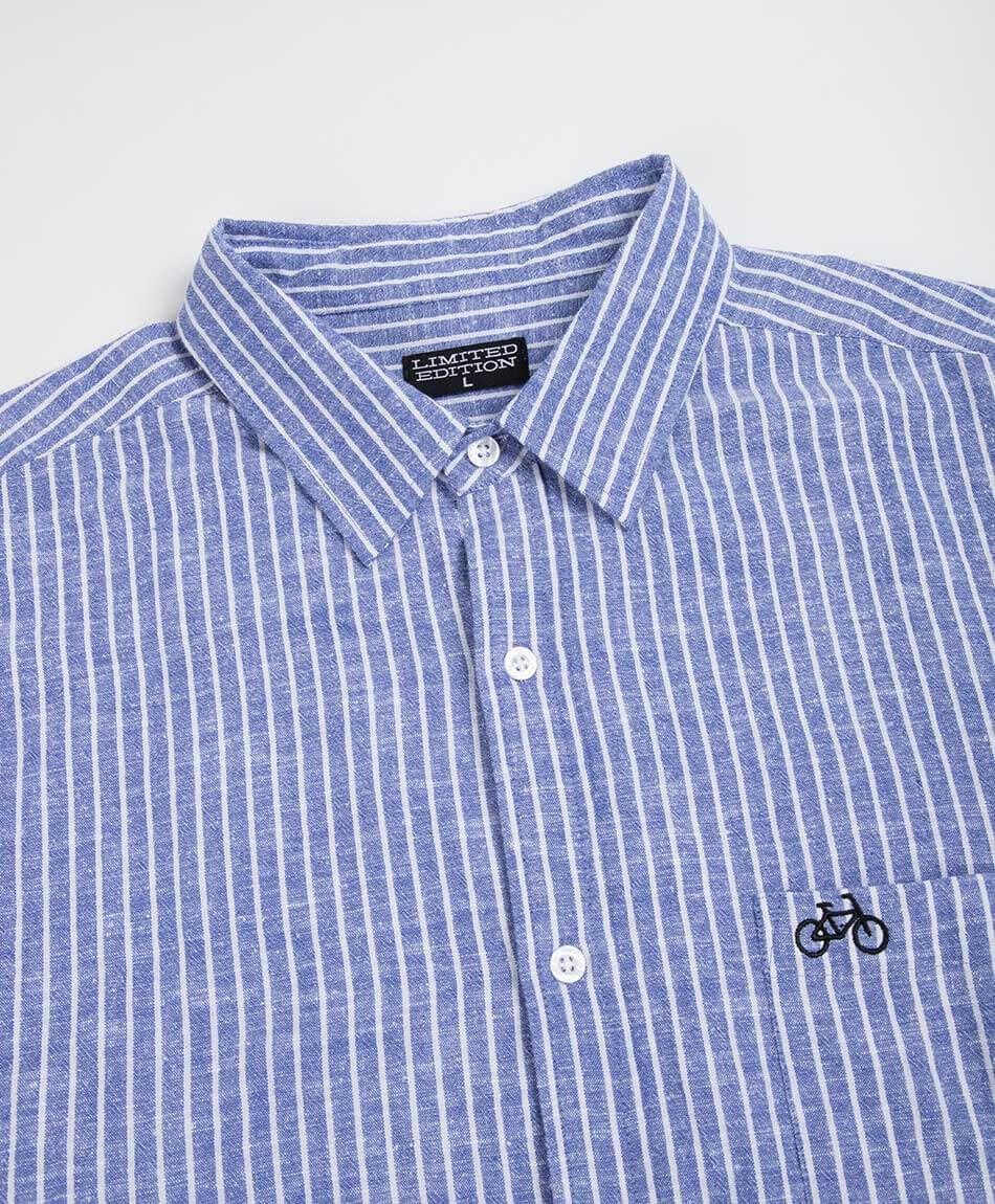 Camisa hombre l&iacute;neas azul