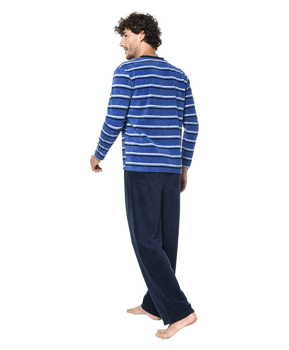Pijama polar cuello v