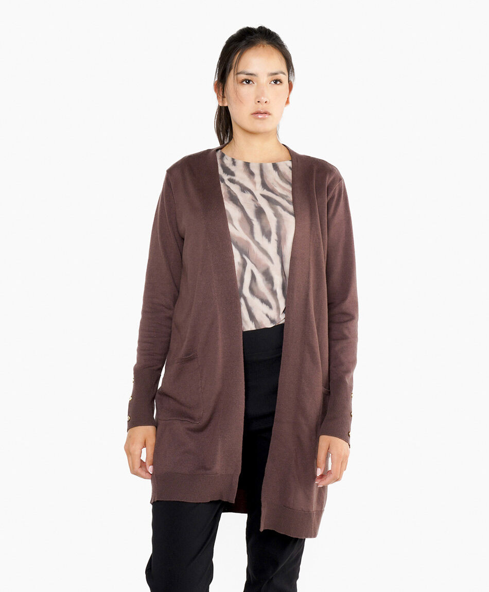 Cardigan mujer corte recto