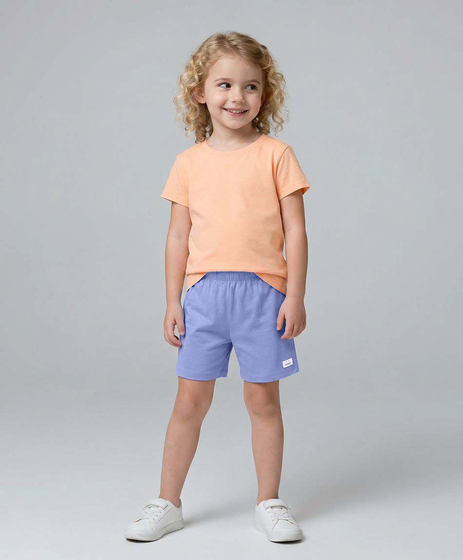 Short ni&ntilde;a biker lila