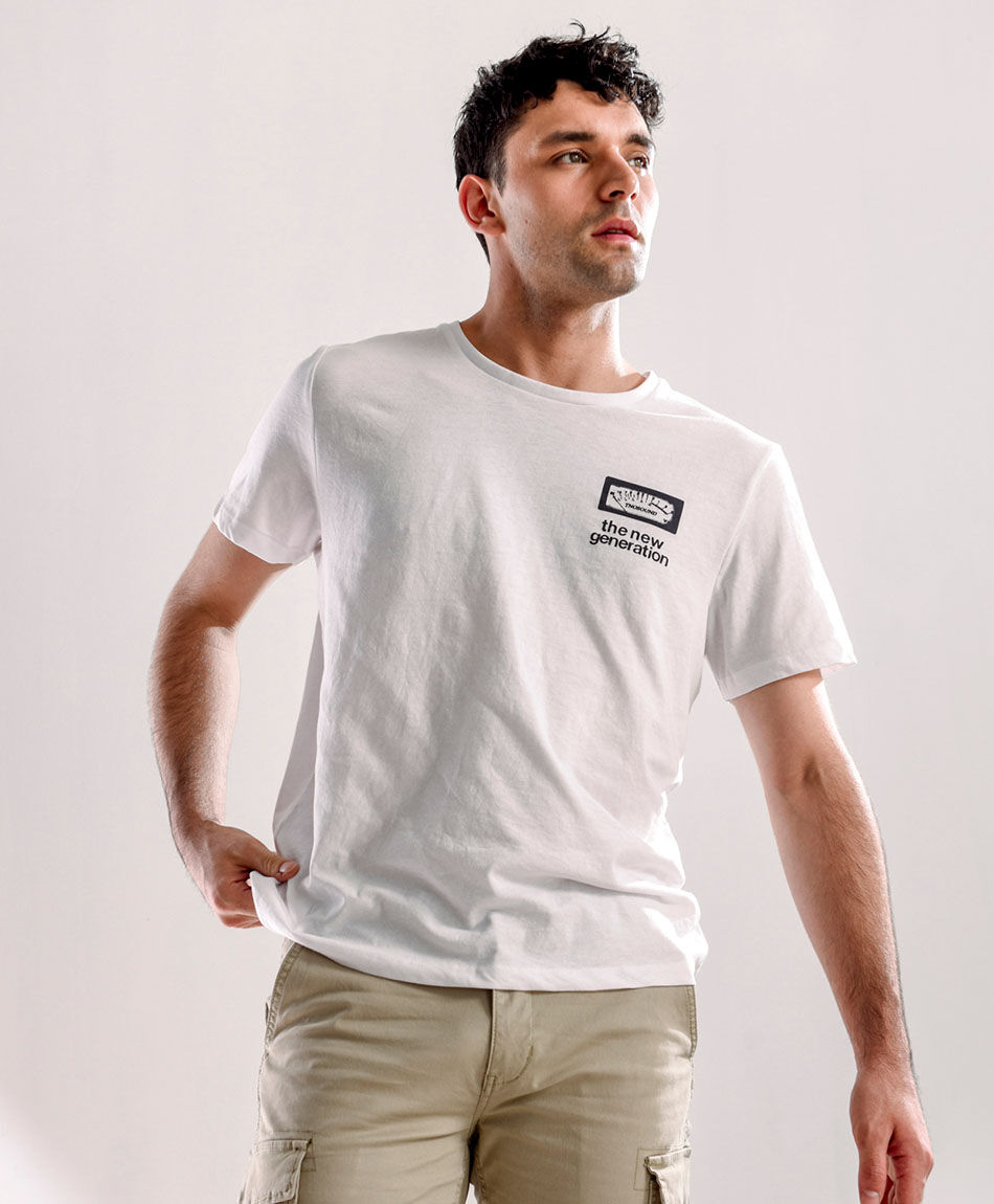 Remera hombre doble estampado new generation