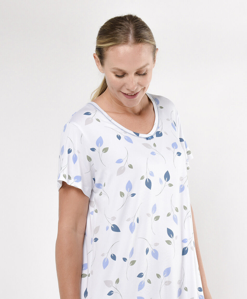 Camison de dormir mujer hojas blue