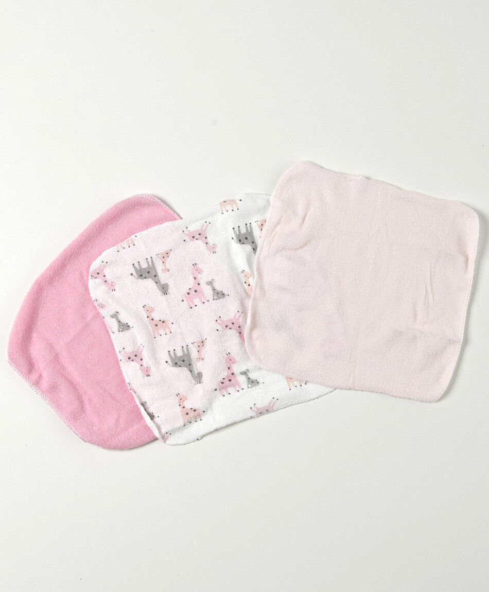 Pack 6 toallitas beb&eacute; rosadas jirafas