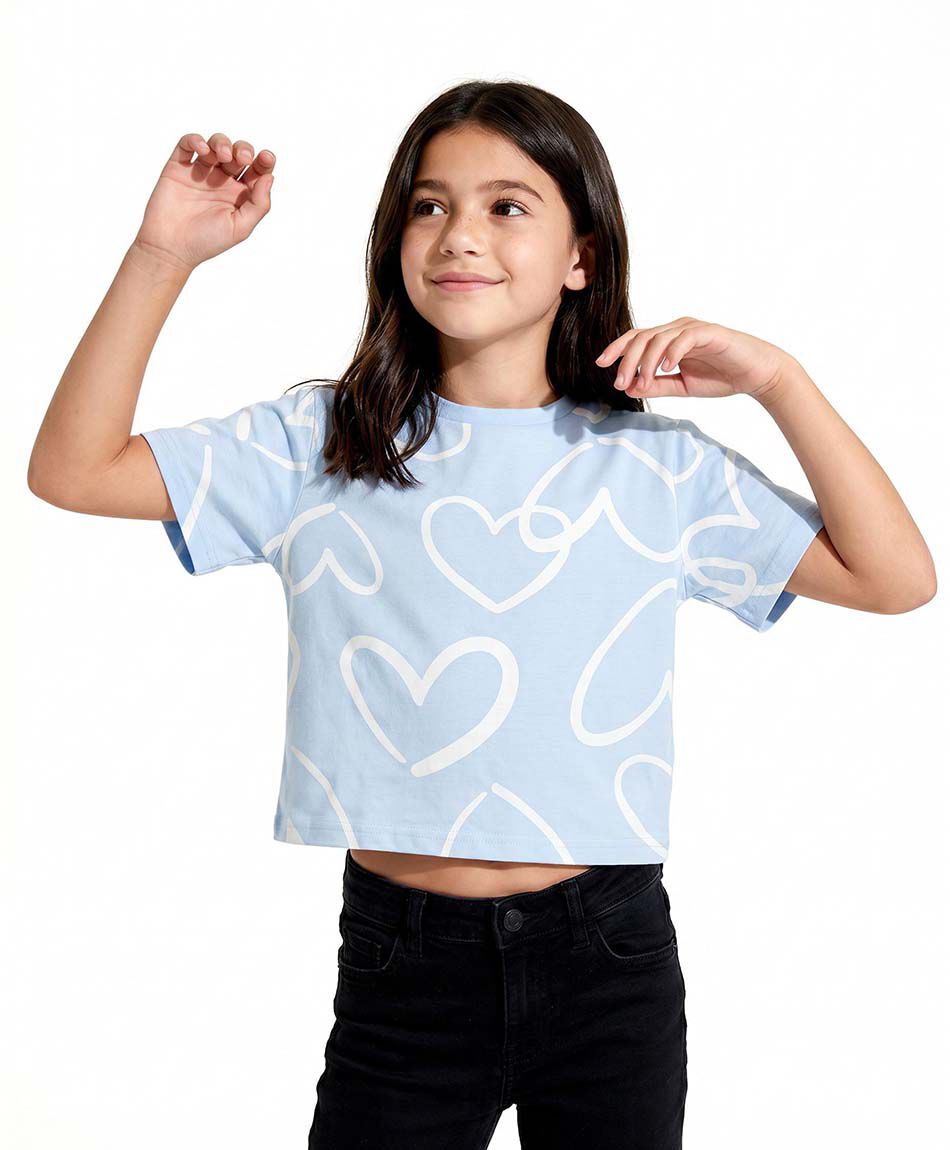 Remera ni&ntilde;a corazones
