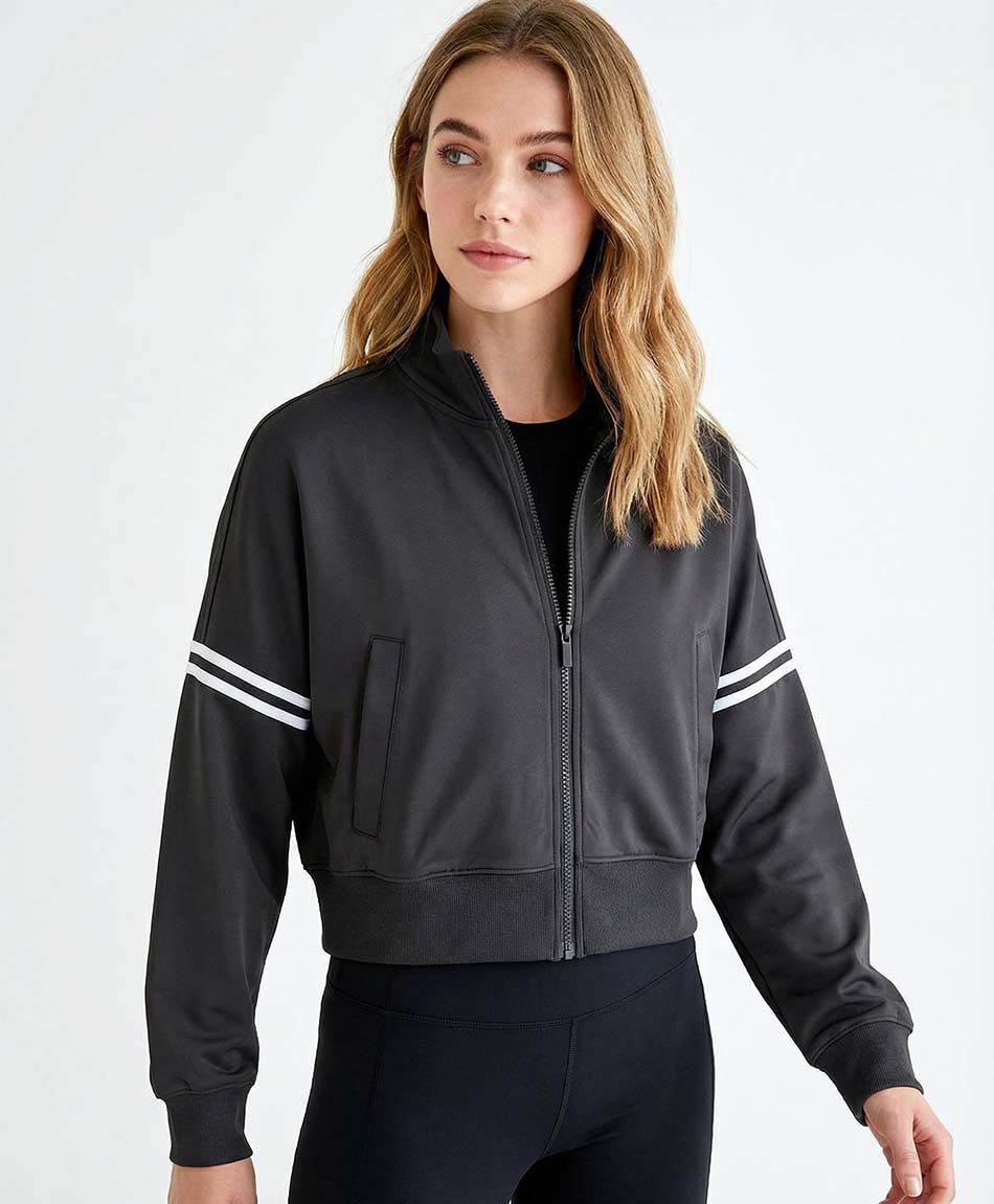 Buzo deportivo mujer crop black
