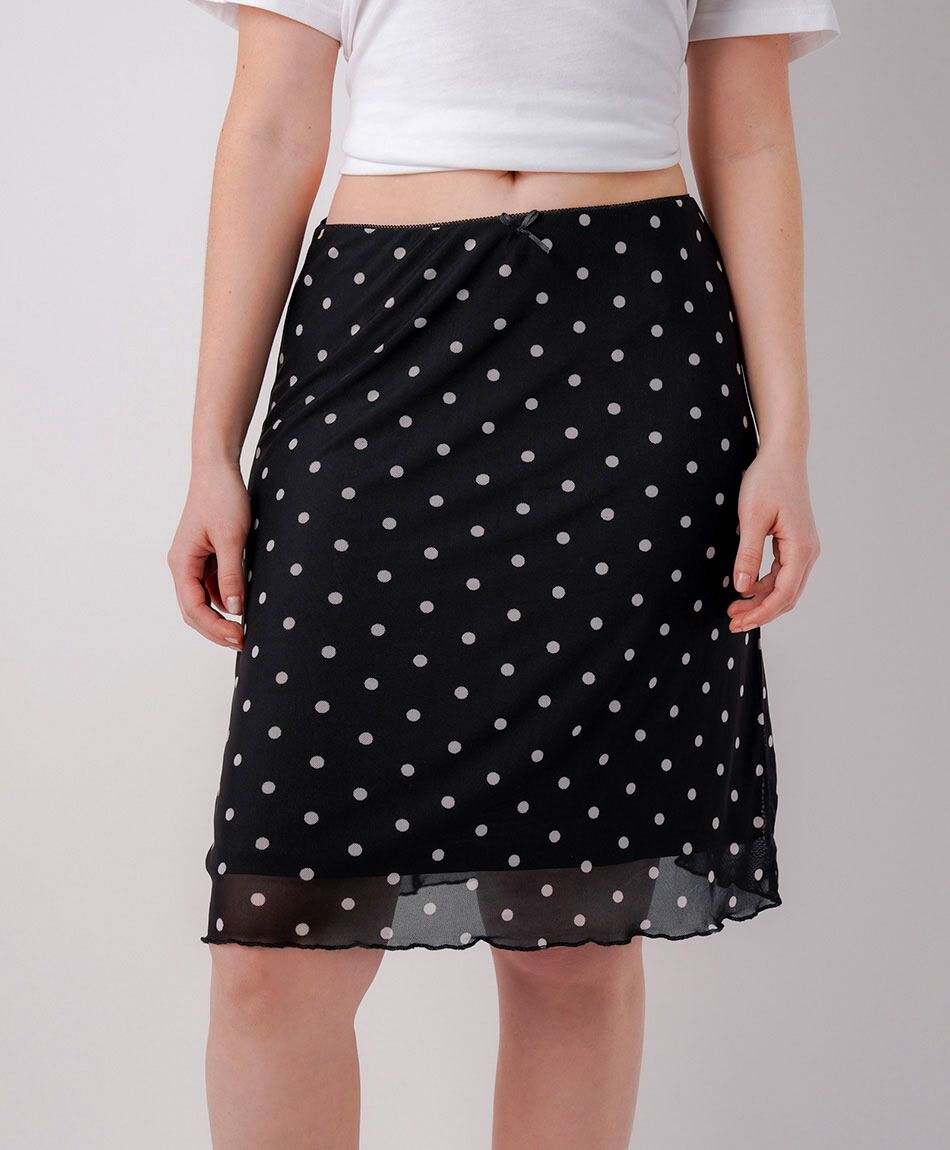Pollera mujer mesh puntos