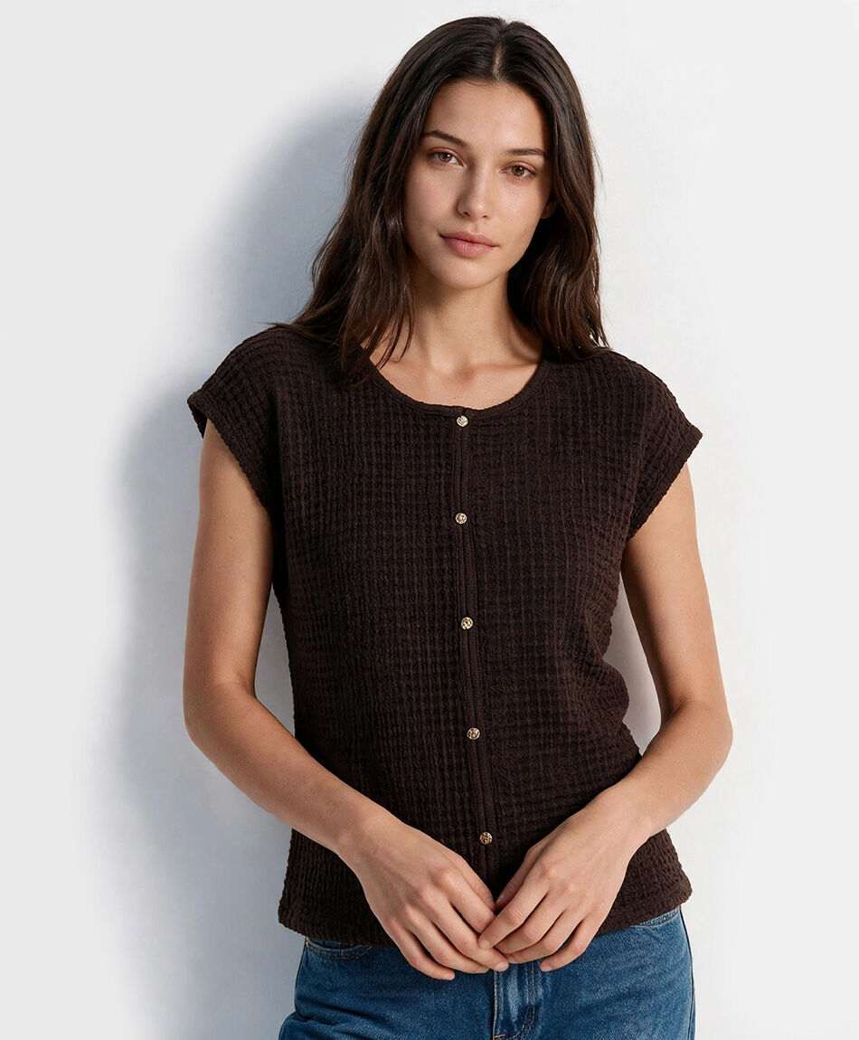 Remera mujer botones