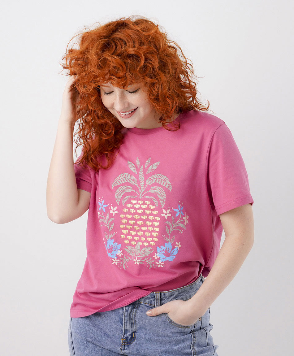 Remera mujer pi&ntilde;a gold