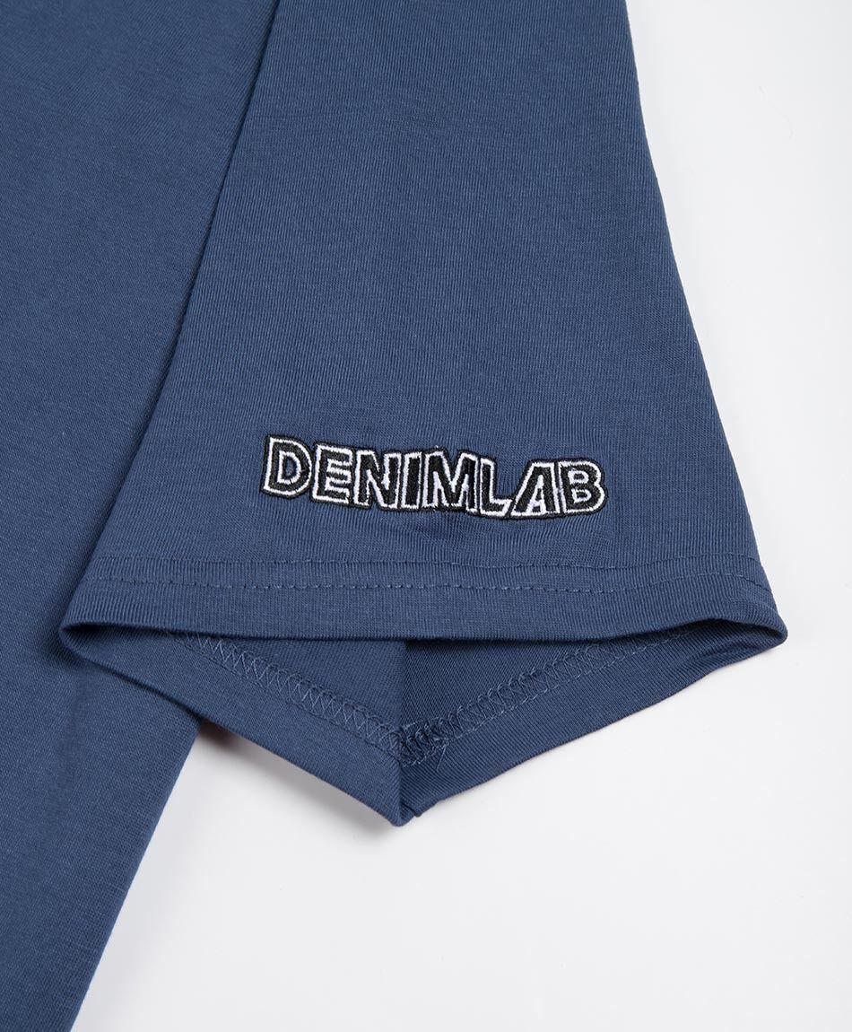 Remera hombre b&aacute;sica bordado manga