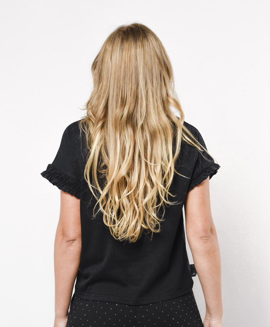 Remera  mujer mangas elasticadas