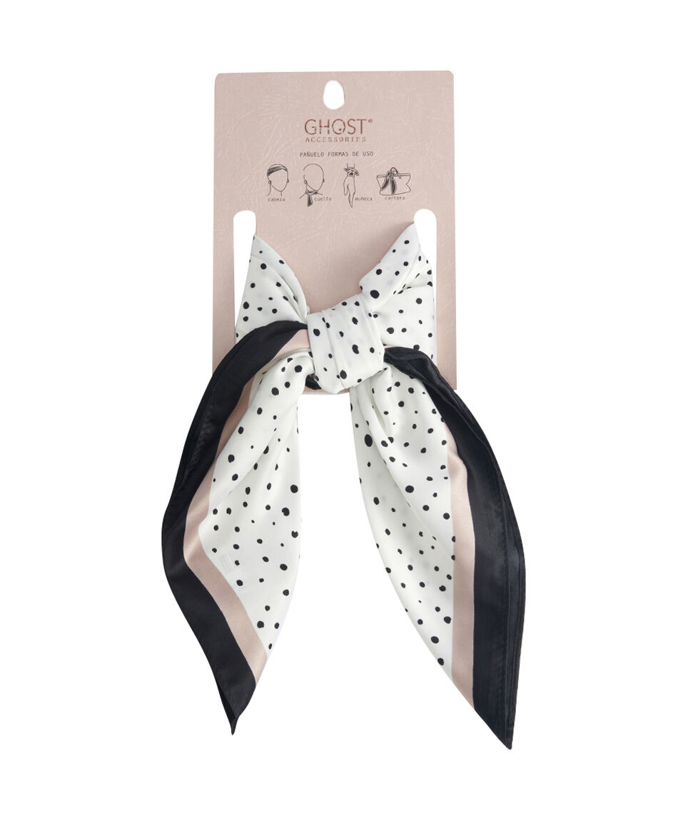 Pa&ntilde;uelo mujer puntitos black