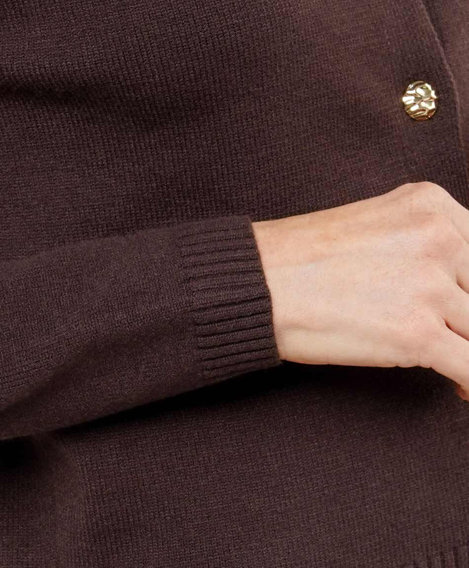 Cardigan mujer botones caf&eacute;