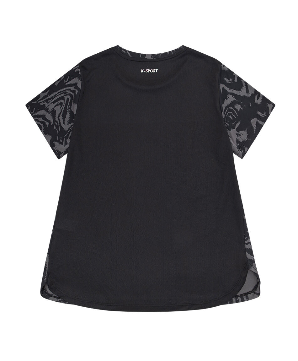 Polera deportiva mujer abstracto black