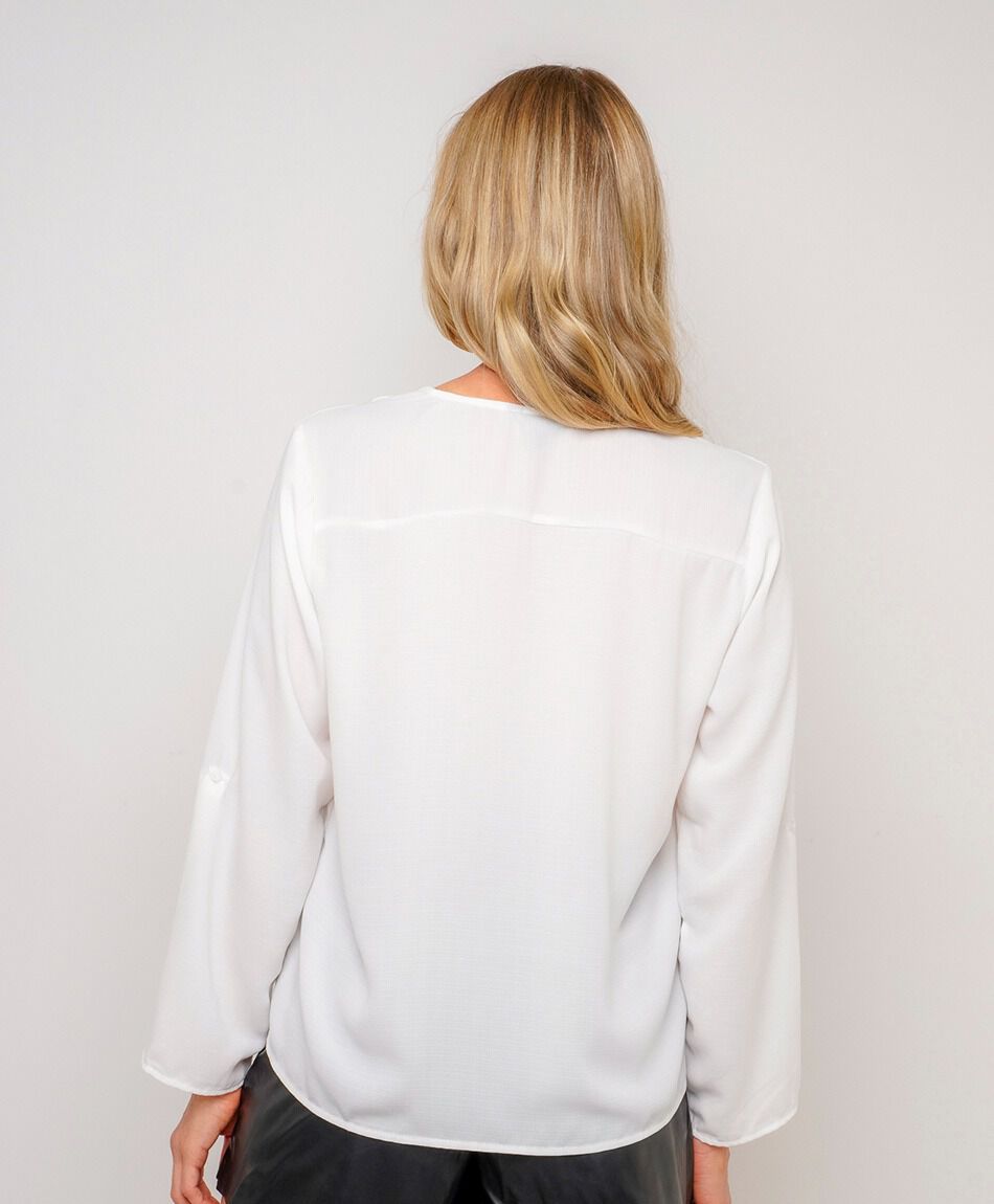 Camisa mujer cl&aacute;sica cuello v