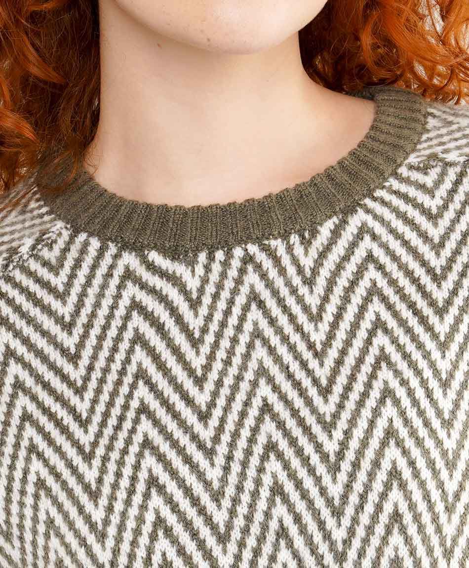 Sweater mujer manga ancha espiga green