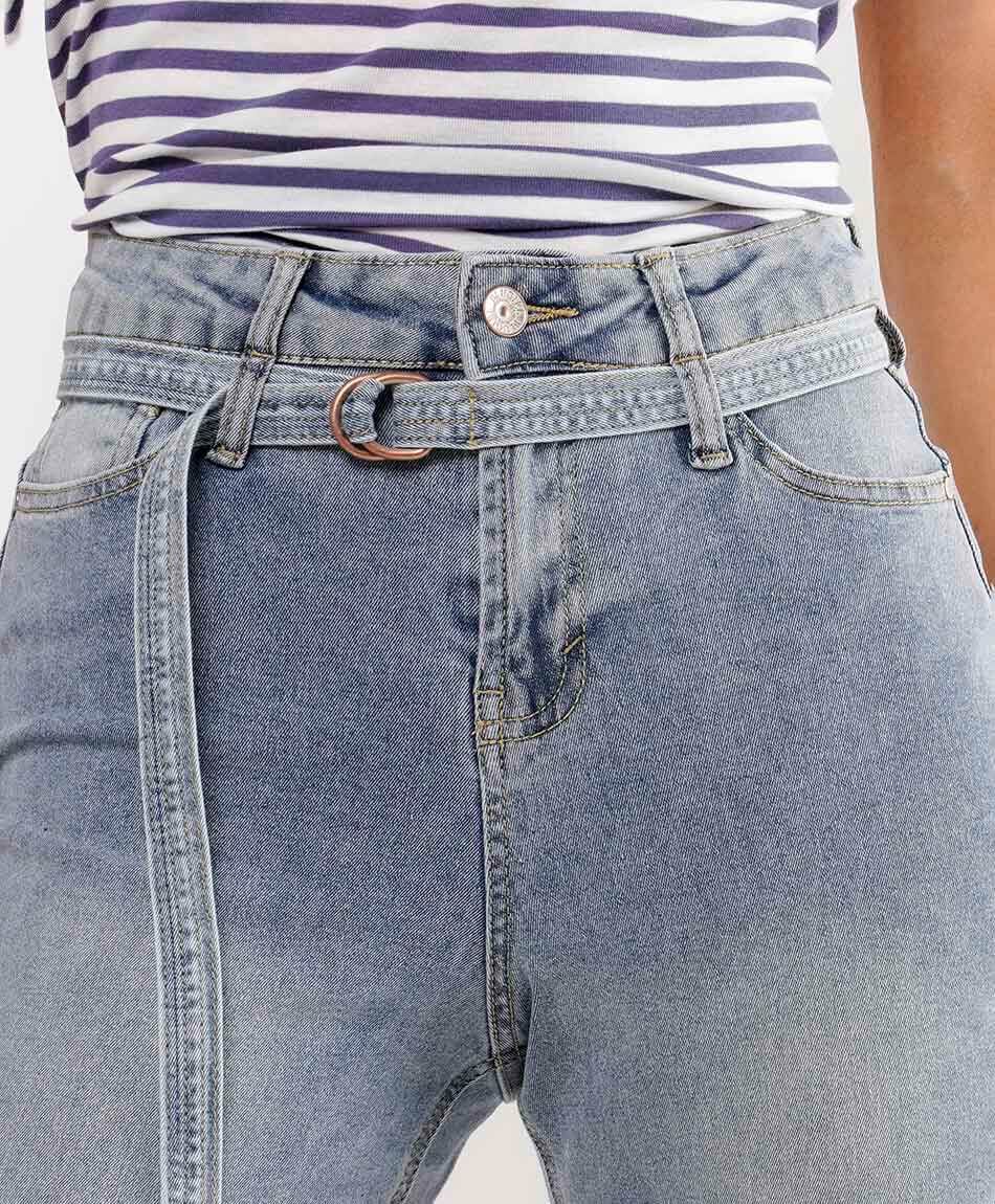 Jeans mujer desgaste cintur&oacute;n skinny fit