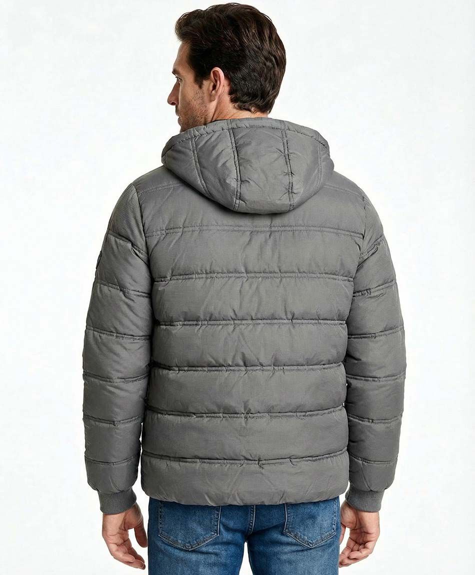 Parka hombre acolchada gris
