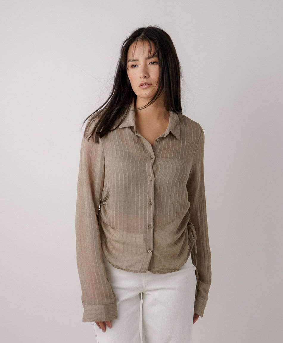 Camisa mujer lazos laterales l&iacute;neas