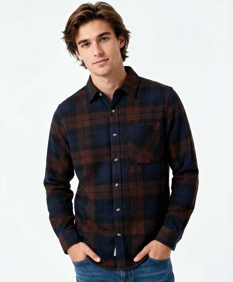 Campera hombre franela escoc&eacute;s