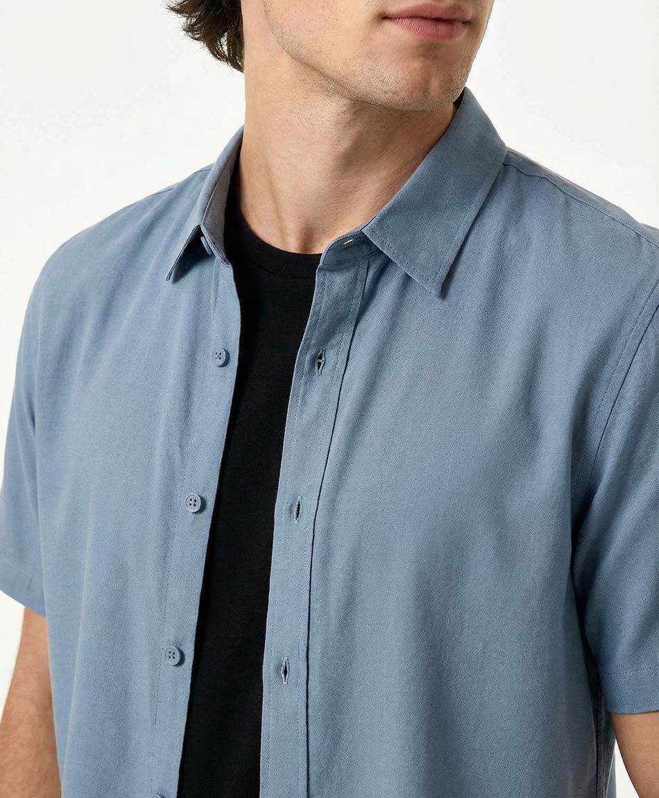 Camisa hombre lisa manga corta