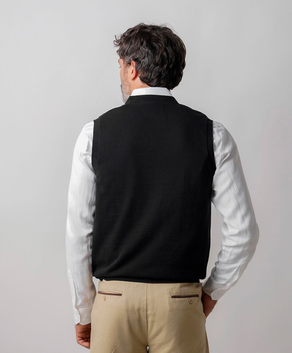 Sweater hombre sin mangas negro