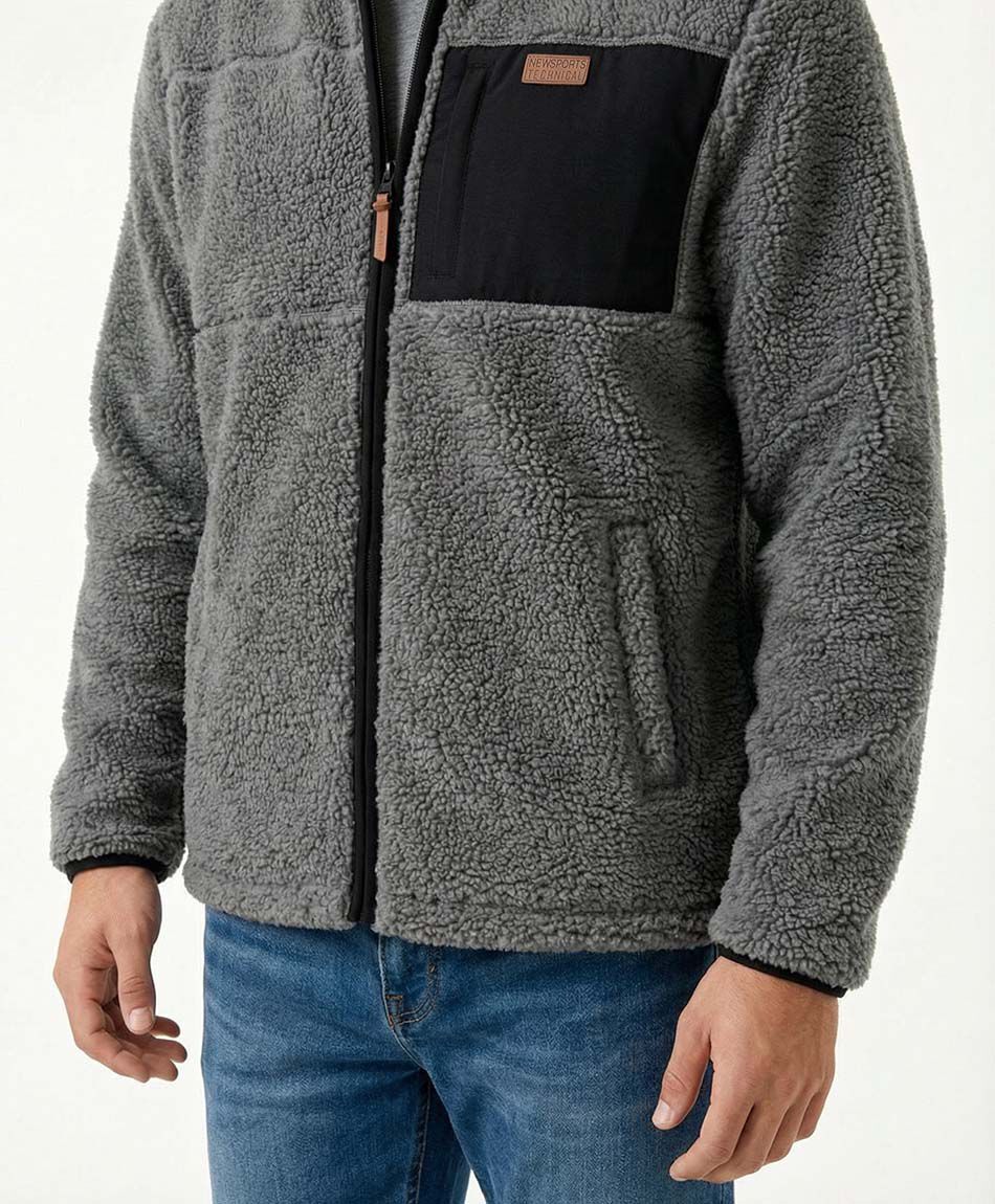 Campera hombre gris melange