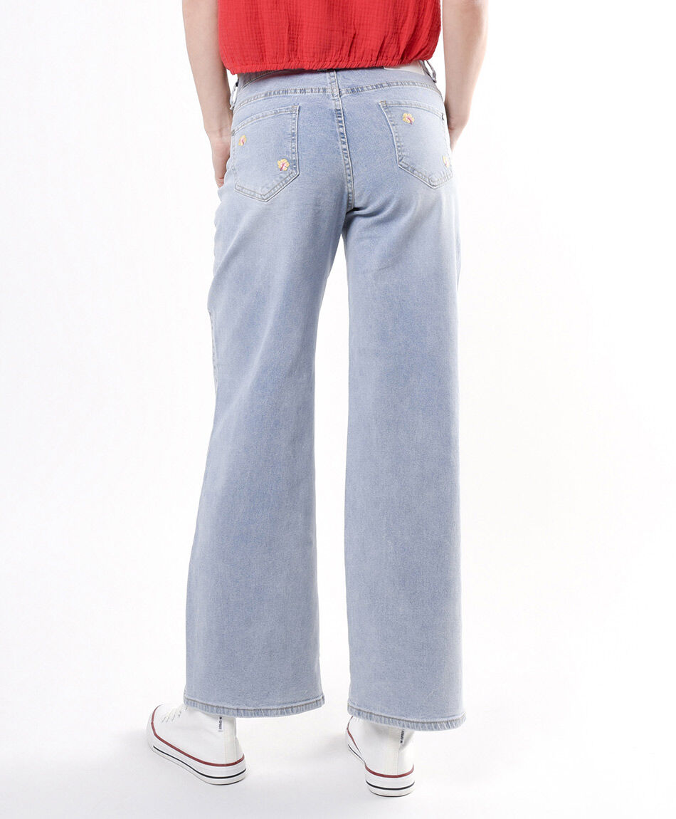Jeans mujer bordados wide
