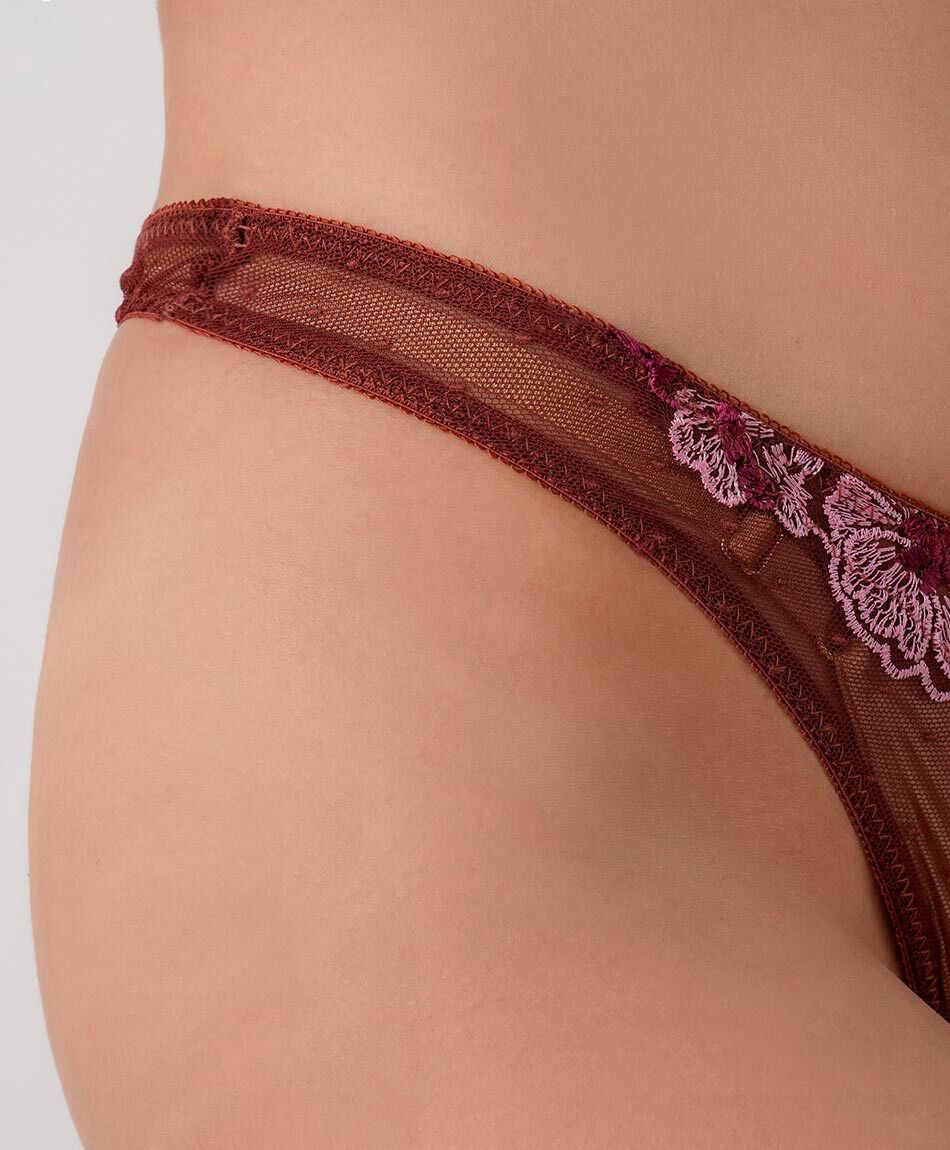 Colaless mujer mesh flores bordadas