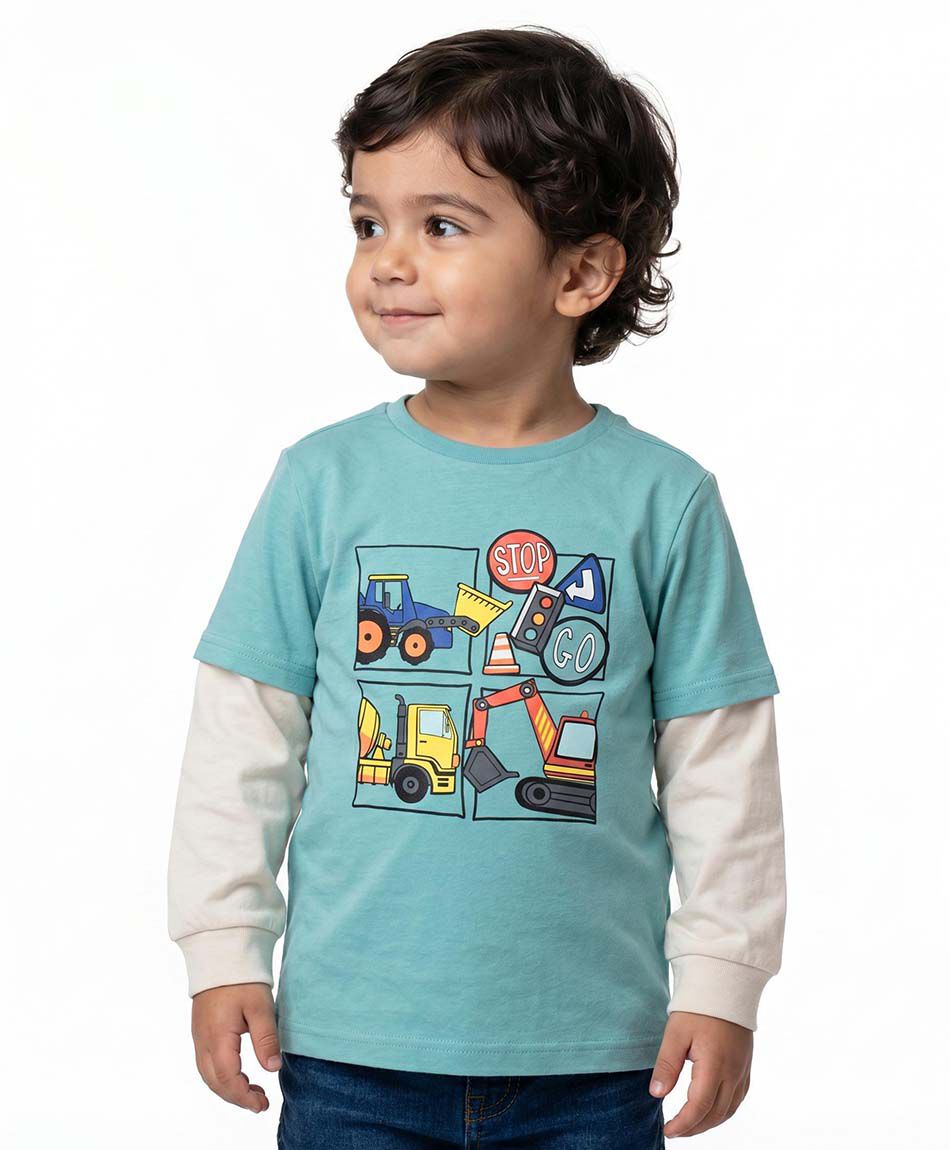 Remera beb&eacute; manga larga construcci&oacute;n
