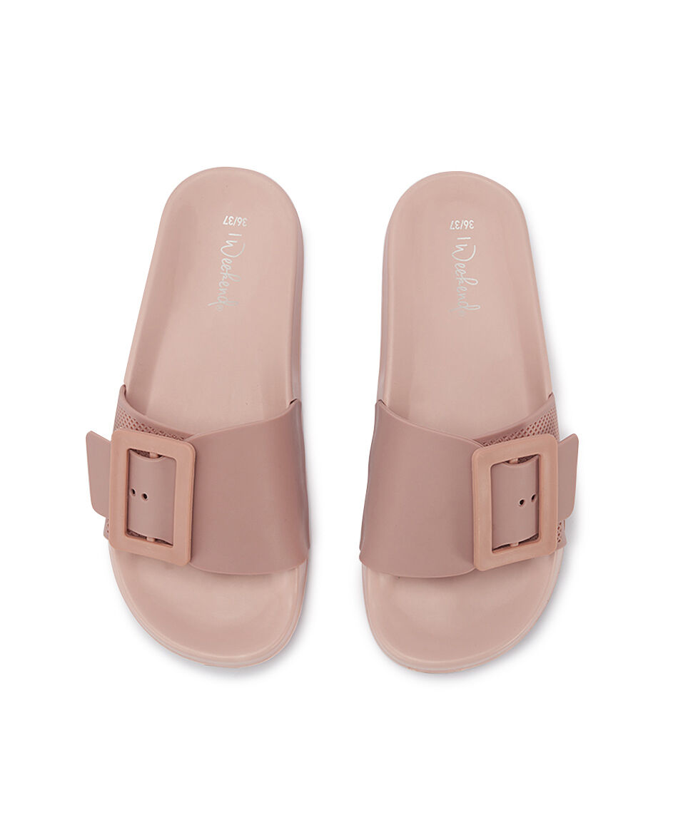 Sandalia mujer eva hebilla rosada