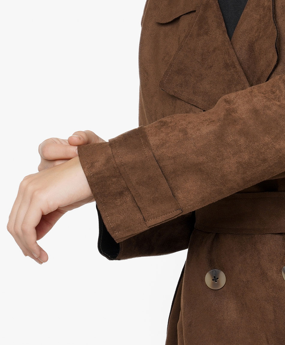 Abrigo mujer trench ante chocoate